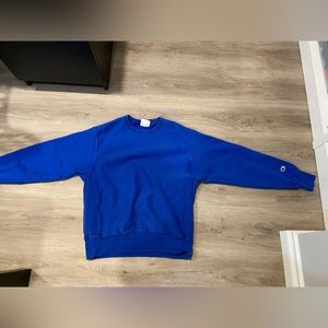 Blue Champion crew neck, size medium